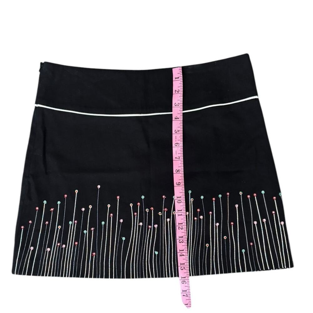 Nicola Quilter Black Embroidered Mini Skirt Fully Lined Size US 8-10 - Picture 4 of 7